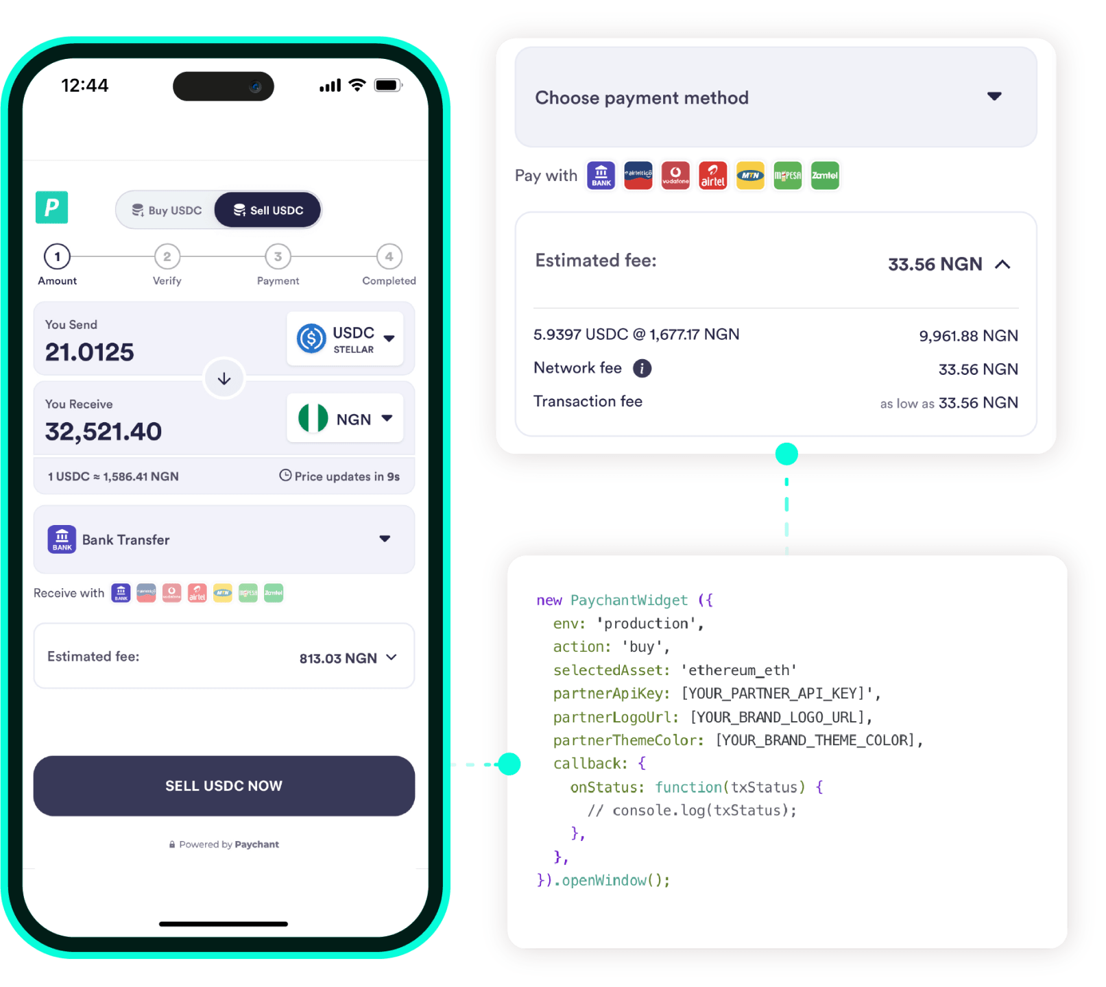 A secure stablecoins on-ramping and off-ramping for wallets in Africa |  Paychant